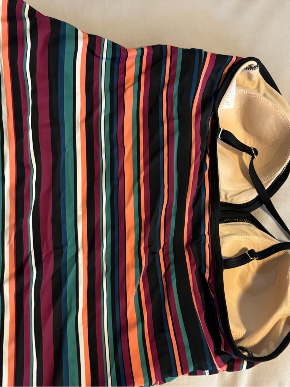 Kona Sol Multicolor Striped Camisole Tankini swim top - Picture 3 of 3